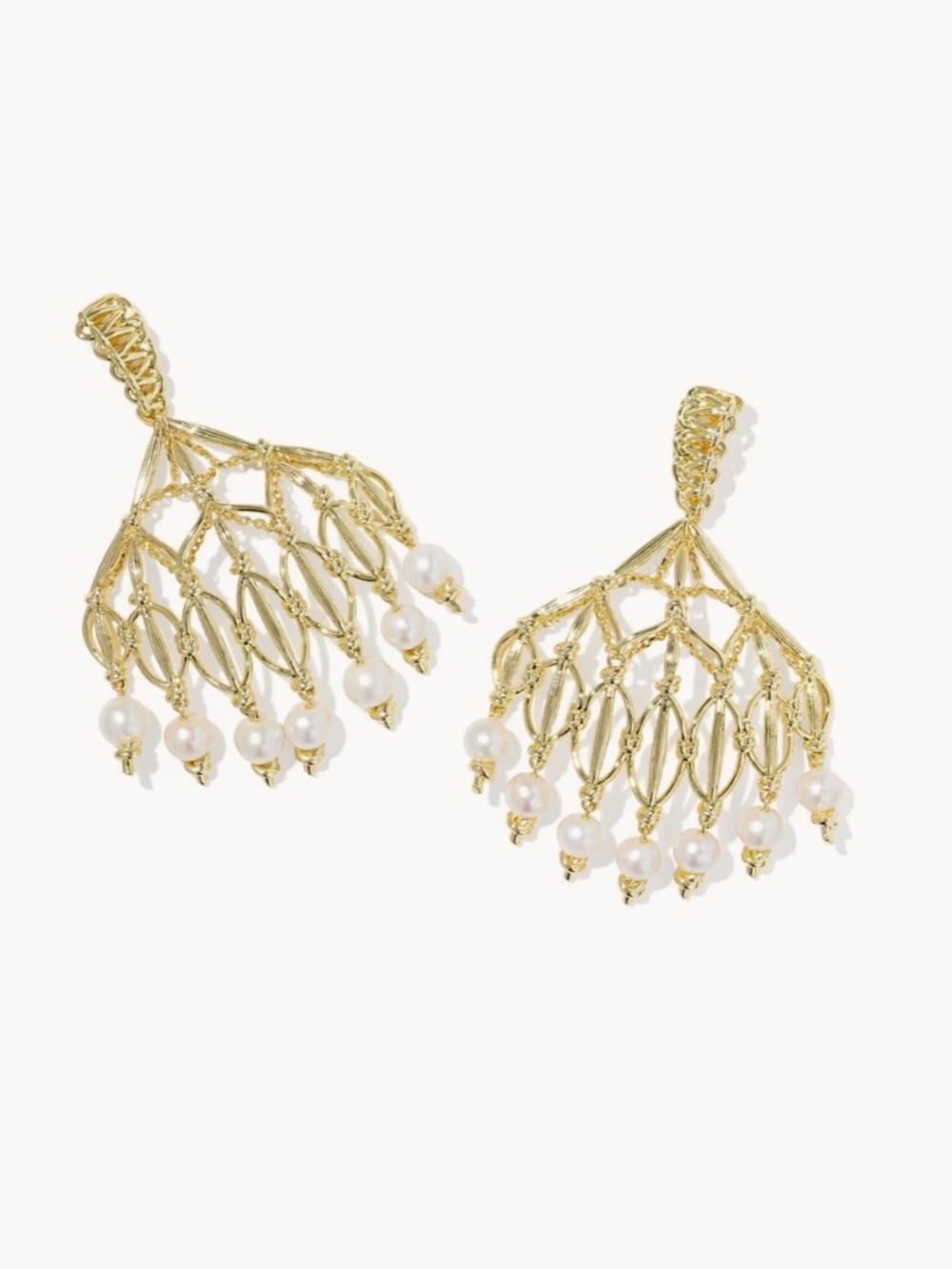 Kendra Scott Gabriella Gold Pearl Statement Earrings in Cultured Pearls